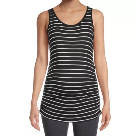 Time and Tru Womens Maternity Tank Top XL 16-18 New with Tags Stripe Black White