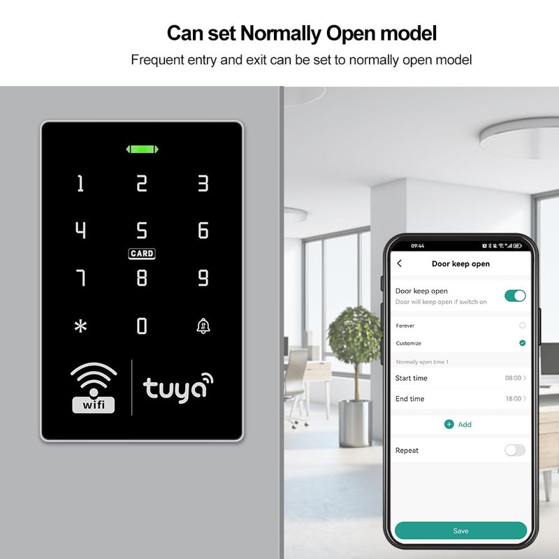 jasugKEY WiFi Smart Access Controller, IP68 Waterproof RFID Keypad, Tuya