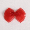 4in Red Mesh Ribbon Hair Bows Clips Valentines Tulle Bow-Knot