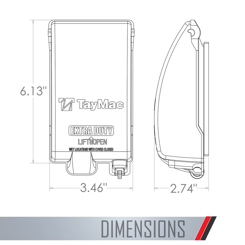 TayMac MX5280S Weatherproof Metallic Low Profile While-In-Use Device cover with