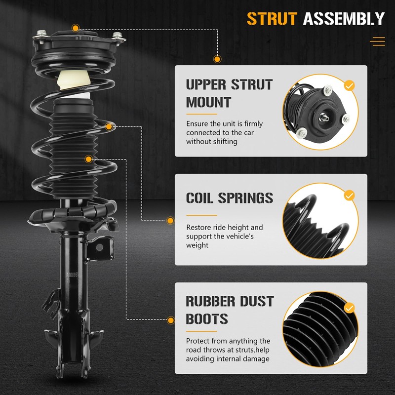 Front Struts Shock Absorber Sway Bar Links Kit Fit for