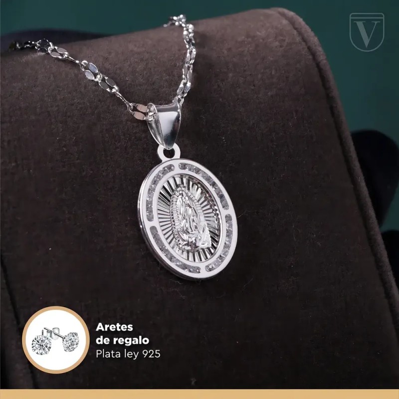 Varouro - Dije Medalla Virgen De Guadalupe Plata Ley 925