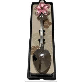 HAWAII Collectible Mini Spoon: Island Design (Plumeria Pink 5" L)