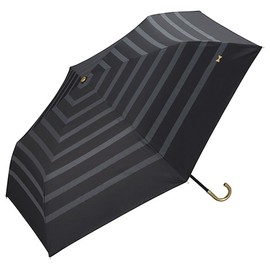 World Party (Wpc.) Parasol Folding Umbrella, Black, Black, 19.7 inches (50 cm), Women's Umbrella Bag with Blackout Ribbon Border Mini 801-203BK