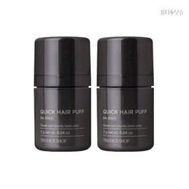 THE FACE SHOP Black Hair Puff Quick Hair Gray Powder Puff 7g 2pcs / 더페이스샵 블랙 헤어퍼프 퀵 헤어 새치 파우더 퍼프 7g 2개