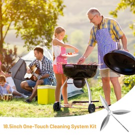 DBREAKS 2 Set 18-1/2 Inch One-Touch Cleaning System Kit, Compatible with Weber Grill Parts, 7444 Weber Kettle Grills Replacement Parts, Weber Grill Replacement Parts, Kettle Grills Replacement Parts,