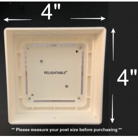 RELIGHTABLE 4x4 18-Pack White Color Square Solar Light Post Cap  PVC Fence Style PL246Wx18