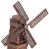 Wooden Dutch Windmill Decor Retro Style Red Bronze Farmhouse Windmill