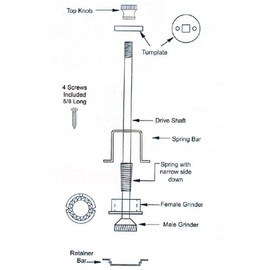 Chef Specialties Professional Series 8 Inch, Made in USA Pepper Mill Mechanism Kit 37108