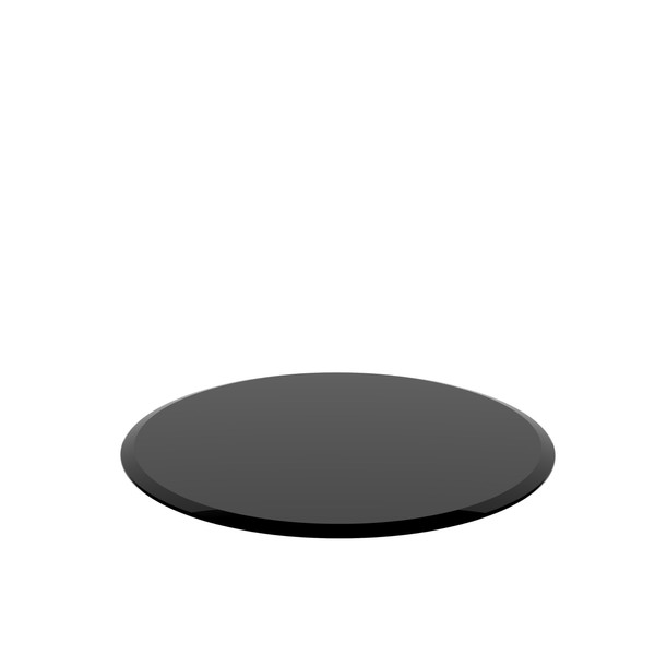 FUNNy elf 32" Black Tempered Glass Tabletop Round Smooth Beveled