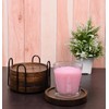 SAMHITA Mango Wood Coasters for Drinks with Iron Holder Stand