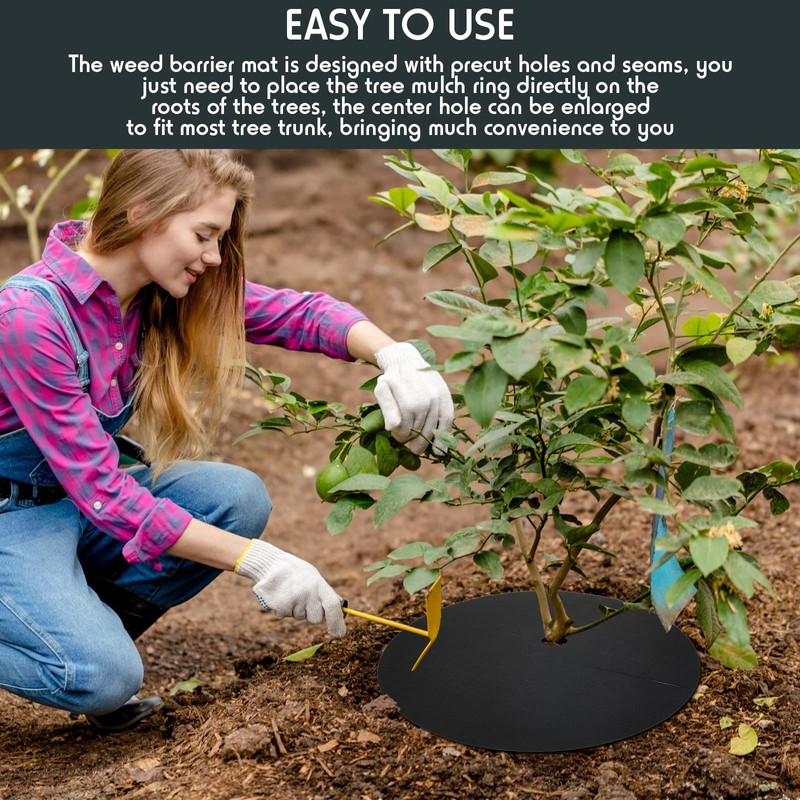 30 Pieces 20.5 Inch Weed Barrier Mats Non Woven Tree