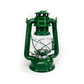 Petroleum Storm Lamp 4 Different Colours 24 cm Including 1x Wick Storm Lantern Lamp Camping (Green)