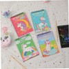 jojofuny 4pcs DIY Scratch Cards Cartoon Pattern Scratch Notebook for