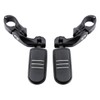 1 1/4" 32mm Matte Black Short Angled Engine Guard Footpegs