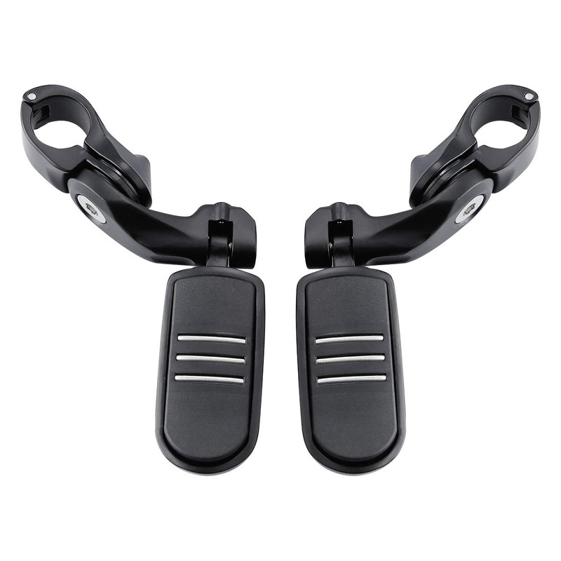 1 1/4" 32mm Matte Black Short Angled Engine Guard Footpegs