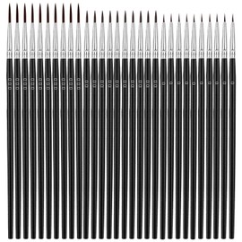 Anezus Tiny Detail Paint Brushes 30 Pcs Fine Paint Brushes Set with 3 Size #0#00#000 Liner Brush for Miniature 40k Model Crafts Watercolor Acrylics Oil