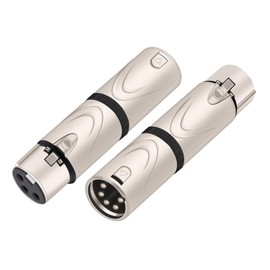 HOZIBING 3 Pin XLR Female to 5 Pin XLR Male,XLR Male to Female Adapter for DMX Audio Microphone Mic Extension XLR Splitter (3PIN XLR Female to 5PIN XLR Male(D1065))