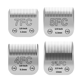 YAZIYIR Pet Dog Grooming Detachable Ceramic Blades Kit,Compatible with Andis,Oster A5,Wahl KM10 Clippers,Cut Length 1/8"(3.2mm) to 1/2" (13mm),7FC+5FC+4FC+3-3/4FC