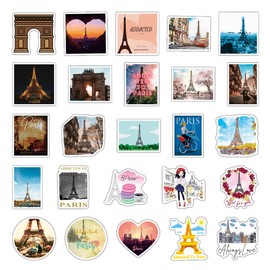 Paris Stickers 50 Pack Laptop Stickers,Vinyl Waterproof Stickers for Water Bottles Skateboard Scrapbook Bike Computer Phone-Graffiti Stickers Pack for Teens Girls Kids Adults (Addicted to Paris)