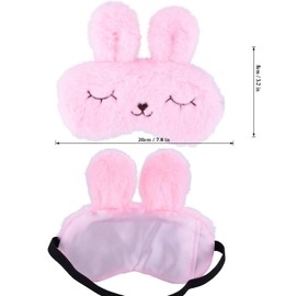 Ulife Mall Funny 3D Cute Rabbit Sleeping Mask Plush Sleeping Mask Blindfold for Sleeping Travel Eye Mask with Adjustable Elastic Band Sleeping Masks Eye Cover for Children Girls Boys Women
