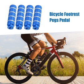 A ABSOPRO BMX MTB Bike Rear Foot Pegs Footrests Blue Fit 3/8 Inch Set of 4