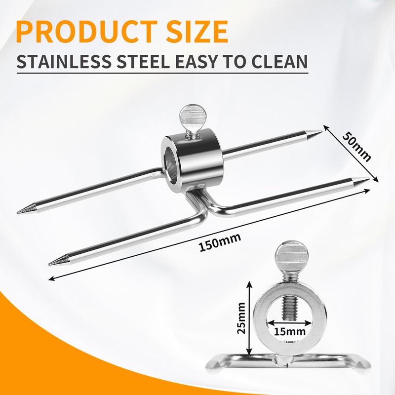 CPROSP 2pcs Rotisserie Meat Fork with Diameter 15 mm, Meat