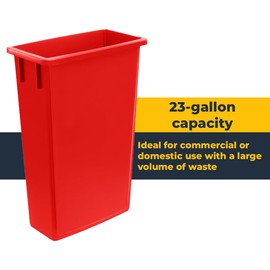 Zedfire 23 Gallon Waste Bin, Heavy-Duty Trash Can, Slim Rectangular Garbage Bin, Durable Waste Container, Recycling Bin, Plastic Wastebasket for Kitchen, Office, Garage, Hotels, Restaurants