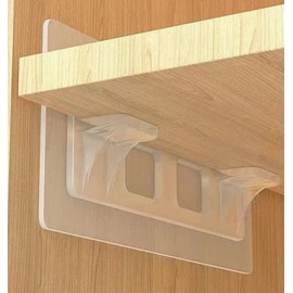 12 No Drill Cabinet Shelf Clips, Adhesive Shelf Bracket, Shelf Pegs for Shelves, Cabinet Shelf Clips, Nail Free Shelf Support