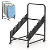 WYJREES 12-Tier Tile Display Rack, Rolling Tile Display Stand for