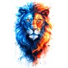 6 Sheets Temporary Lion Tattoo Fox Tattoo Bison Tattoo Wolf