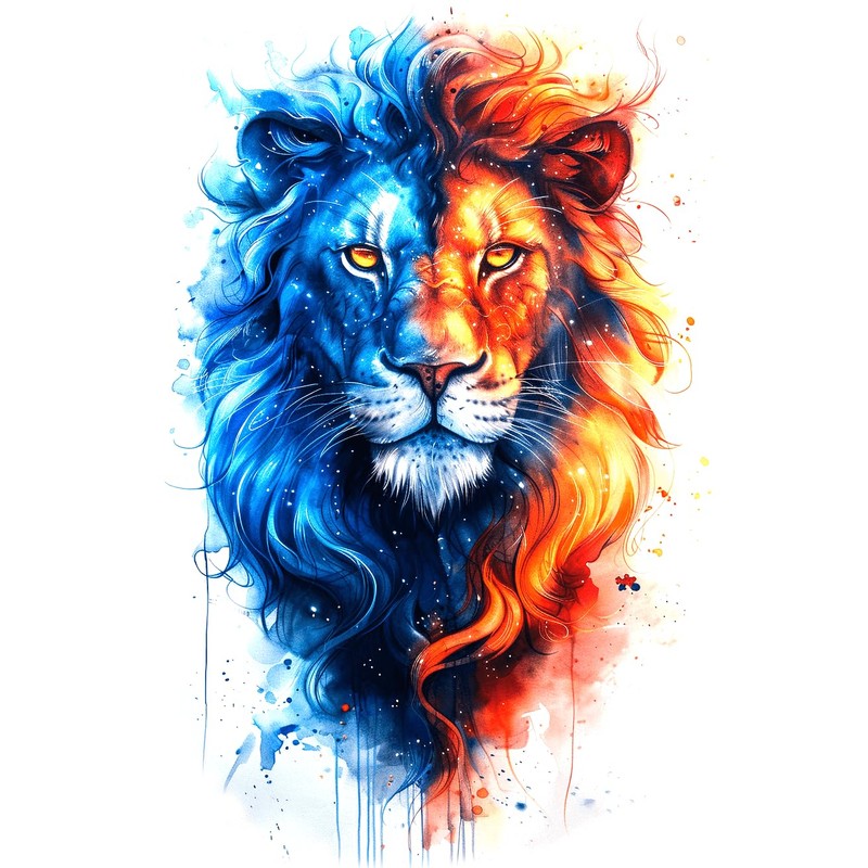 6 Sheets Temporary Lion Tattoo Fox Tattoo Bison Tattoo Wolf