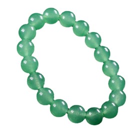 YIGEDAN 10mm Light Green Jade Gemstone Round Beads Stretch Bracelet