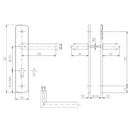 ROSTEX REMONT Stainless Steel Renovation Fitting with Handle Vigo / Door Fitting Set for BB / 72 mm Distance - Tested according to EN1906 - Deadlock