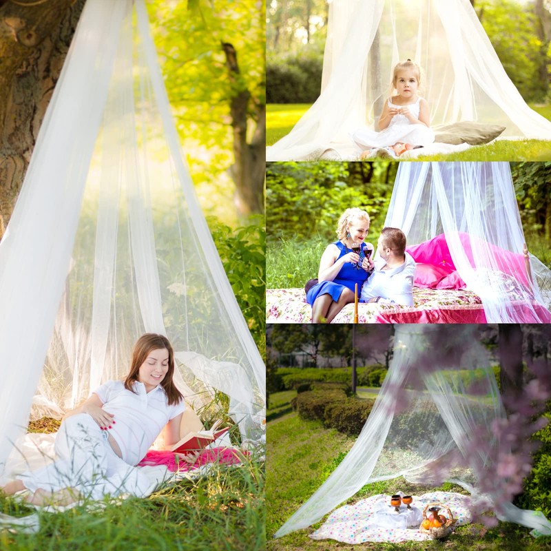 Thboxes Mosquito Net for Bed, White Bed Canopy Large Dome