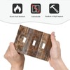 Rustic Brown Wood Grain 3 Gang Artistic Light Switch Covers