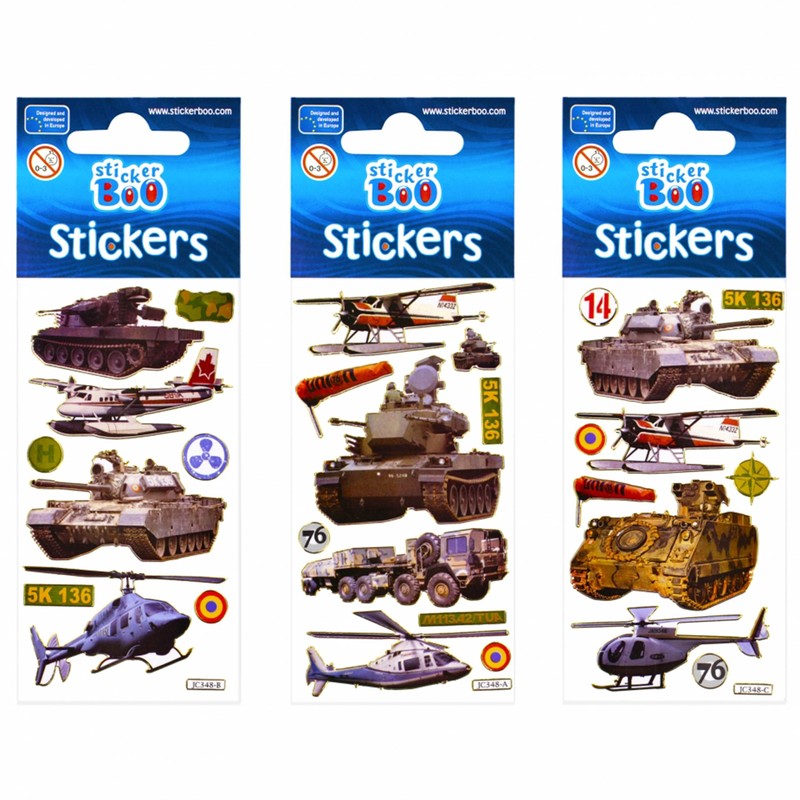 Sticker Set for Kids, Military Vehicles Stickers