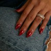 Uñas postizas cortas almendradas, uñas postizas rojas stiletto cortas, uñas