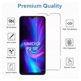 YIFNTANG [3 Pack] Tempered Glass Screen Protector for Umidigi F3 SE,HD Clear,9H Hardness, Anti Scratch,Compatible with Umidigi F3 SE