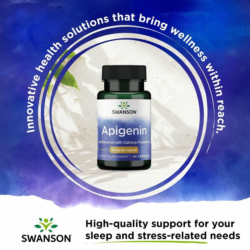 Swanson Apigenin-Bioflavonoid Supplement Natural Prostate Support-Metabolism & Nerve Health Support-Can