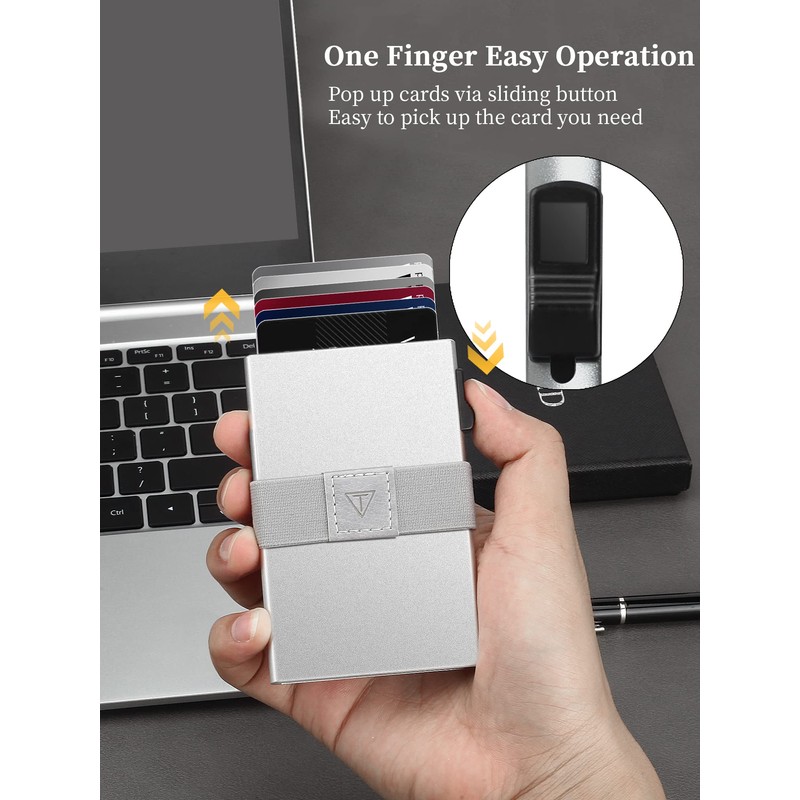 TOYFID Pop Up Minimalist Card Holder for Men, Slim Credit