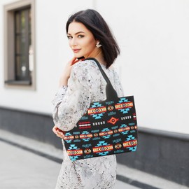 NU TRENDZ Southwest Beach Tote Bag For Women, Aztec Large Aesthetic Shoulder Bags, Applicable To Vacation Shopping