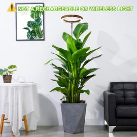 Plant Grow Light,yadoker LED Growing Light Full Spectrum for Indoor Plants,Aluminum Walnut Wood Grain Plant Lights,Height Adjustable, Automatic Timer, 5V Low Safe Voltage,Idea for Large Plant Light，