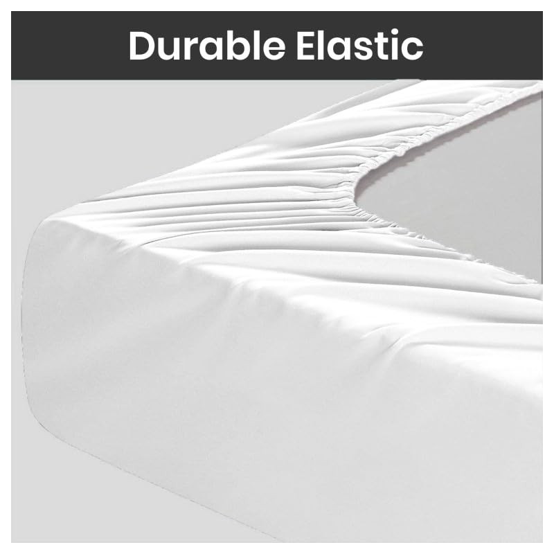 Prime Linens Extra Deep 30Cm Plain Fitted Sheet, Elastic Pocket