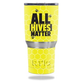 MightySkins Skin Compatible with RTIC Tumbler 20 oz (2016) – All Hives Matter | Protective, Durable, and Unique Vinyl Decal wrap Cover | Easy to Apply, Remove, and Change Styles | Made in The USA