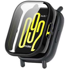 For Redmi Watch 5 Lite Case, YAJOJO Protective Glass Film, Integrated Cover, Smartwatch, 3D Curved Surface Reinforced Film, Reinforced Edge Touch, Scratchproof, Shockproof, Drop Prevention, Full
