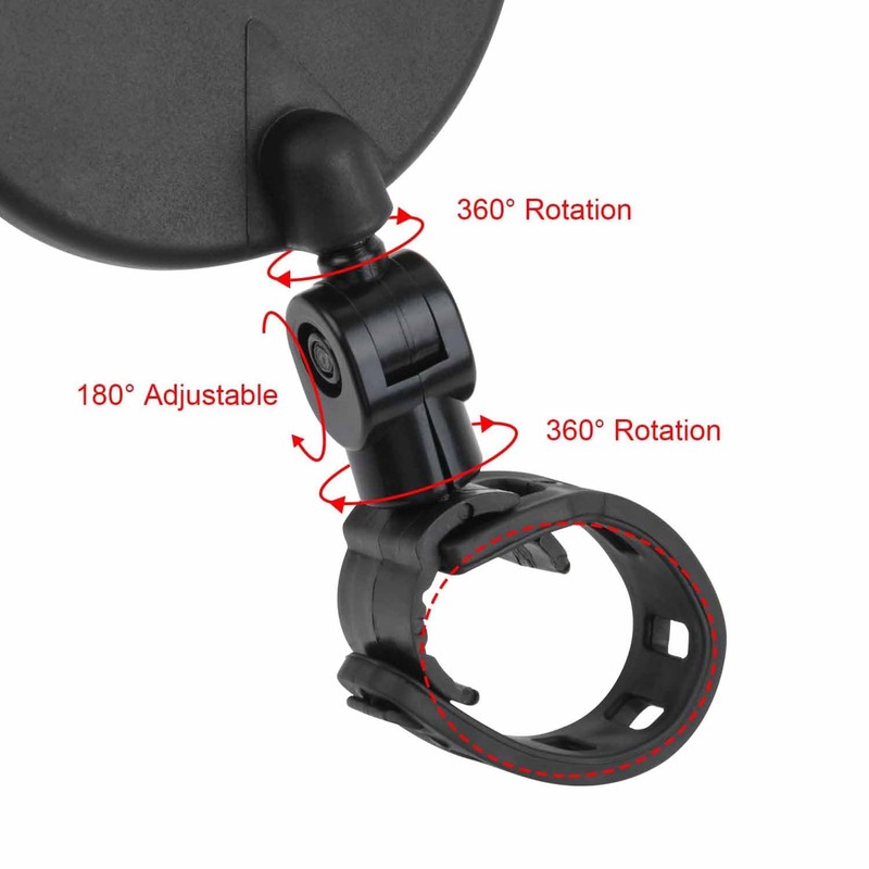 2 Pcs of Adjustable Cycle Mirrors - 360° Swivel Handlebar