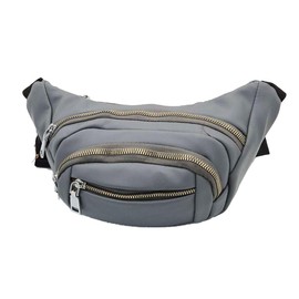ProBytes (Grey) Faux Leather Bum Bag - Unisex Fashion Accessory, Waist Pouch, Money Bag, 4 Zipper Spacious Compartments, Waterproof, Buckle Strap, Travel, Holiday, Passport, Document, Clutch, Purse