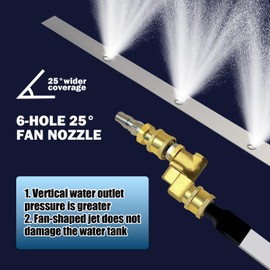 39'' Car Radiator Cleaning Wand, Radiator Cleaner Tool with 25° Fan Nozzle, Power Washer Wand with Dual Connectors, Radiator Pressure Washer Wand for Car Radiator Flushing, Max 4500PSI Pressure Washer