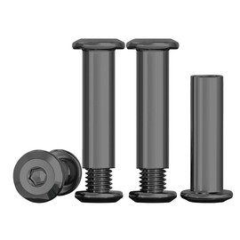 Drenky 10 Sets Barrel Nuts Kit Black Furniture Connector Nuts M5 X 30mm 304 Stainless Steel Bolts Rustproof Connection Screws M5 Belt Buckle Binding Bolts for Leather Belt and Furniture Repair